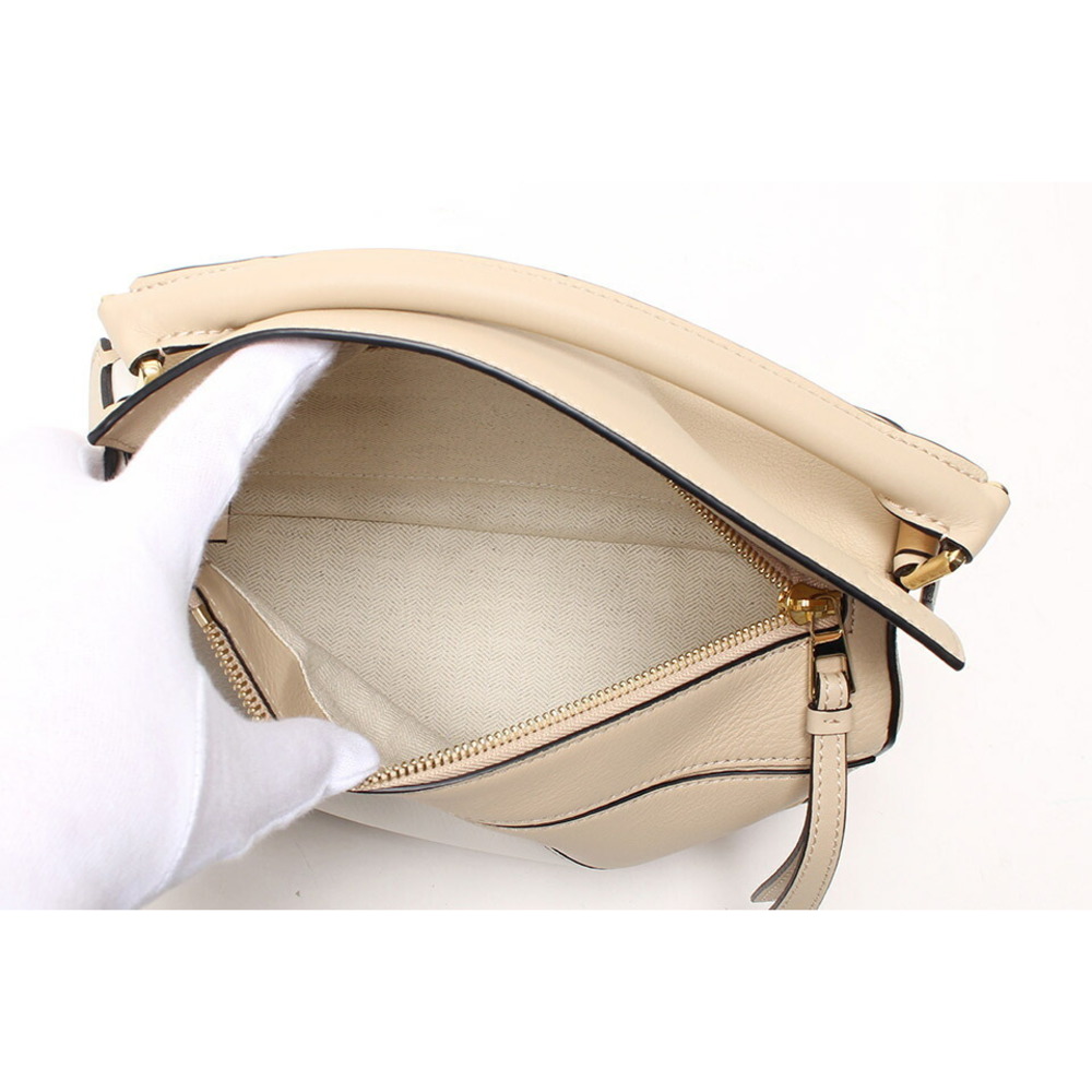 Loewe Puzzle Bag Small Shoulder Bag Leather Tricolor Beige White Brown - Picture 3 of 6